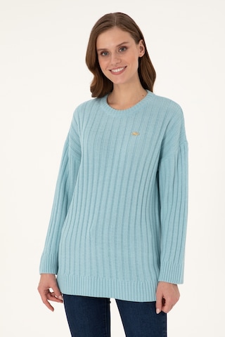 U.S. Polo Assn. Kadın Su Yeşili Bisiklet Yaka Kazak 50297092-VR083