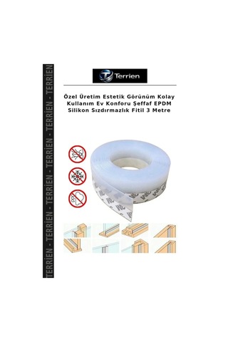 Özel Üretim Estetik Görünüm Kolay Kullanım Ev Konforu Şeffaf Epdm Silikon Sızdırmazlık Fitil 3 Metre