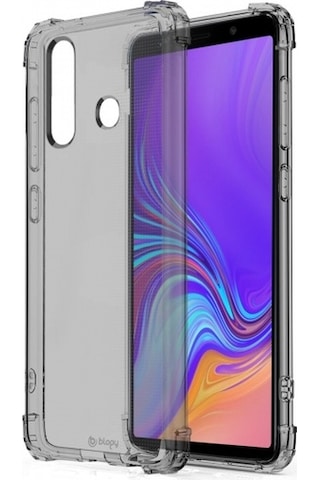 Blogy Galaxy A9 2018 İle Uyumlu Crystal Fit Kılıf Smoke Black
