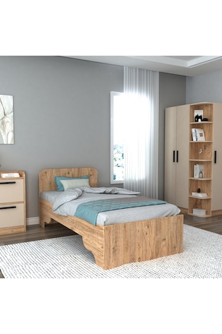 Arnetti Karyola 90x190 Luses Karyola Atlantik Çam Bej