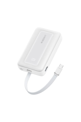 Anker A1688 10.000 Mah Tasinabilir Sarj Cihazi 30w Dahili Usb-c Kablo Beyaz