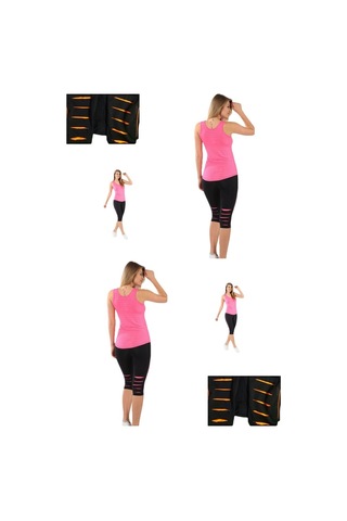 Besttrend Kadın Yırtık Sporcu Kapri Tayt Edy371 Siyah