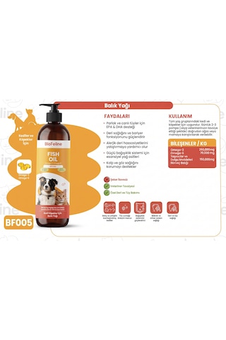 Biofeline Balık Yağı Fish Oil Kedi Omega 3 & 6 Desteği 100 Ml - Tüy Dökülme Karşıtı Ve Deri Sağlığı