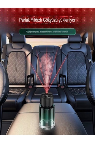 Şarjlı Araç Ev Ofis İçi Yıldız Tavan Efektli Difüzör 160ml Sessiz Hava Nemlendirici Araba Kokusu