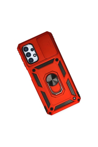 Gld-spt- Newface Samsung Uyumlu Galaxy A33 5g Kılıf Pars Lens Yüzüklü Silikon - Kırmızı