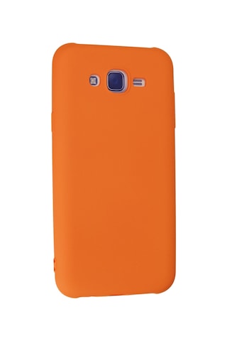 Samsung Galaxy Uyumlu - J7 Kılıf Nano İçi Kadife Silikon - Turuncu