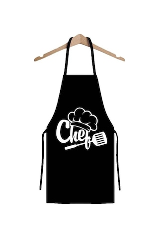 Tu Siyah Su Geçirmez Şef Chef Aşçı Mutfak Önlüğü Bulaşık Önlüğü Siyah