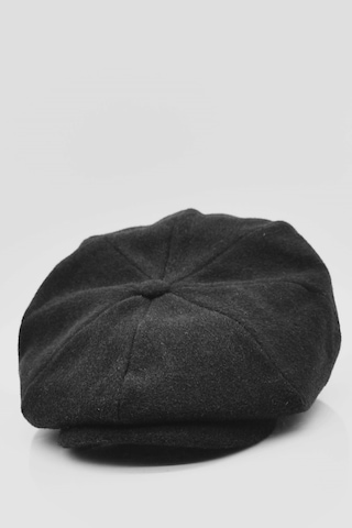 Italyan Kasket Siyah Erkek Şapka Kaşmir Yün Kep