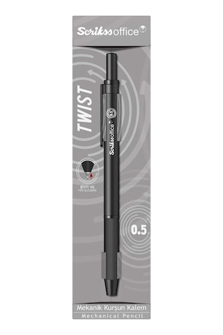 Scrikss Twist Şeffaf Ambalaj Versatil Kalem 0.5 Mm Siyah
