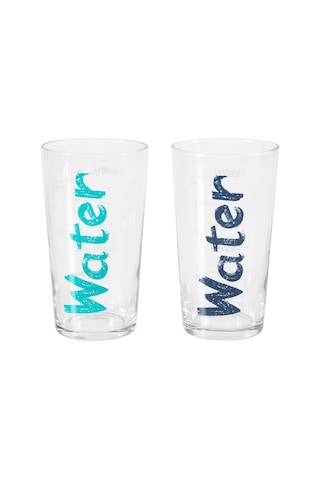 Mudo Home Water Bardak 570 Ml 2'li Set -mavi&turkuaz Şeffaf
