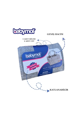 Babymol Çok Amaçlı Keçe Organizer Gri