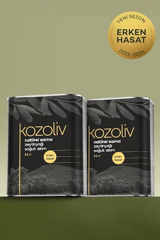 Kozoliv 2025 - 2026 Yeni Sezon Erken Hasat Soğuk Sıkım Zeytinyağı 2 x 2 L