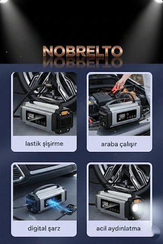 Nobrelto 2-in-1 Akıllı Güç İstasyonu: 8000mah Akü Takviye Cihazı