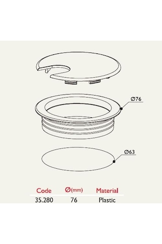 Plastik Kablo Kapağı Çap 63mm