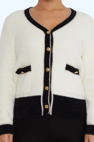 Kazee Cep Detaylı Angora Hırka Ekru - 680090834 Ekru