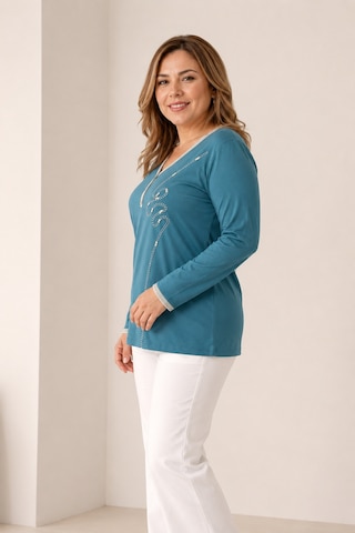 Bihan Store Detay.y26-642 V Yaka Penye Bluz YEŞİL