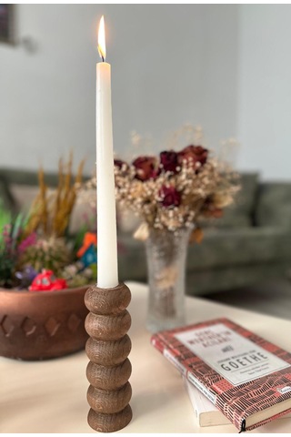 Sammwood Doğal Ahşap Şamdan Tekli