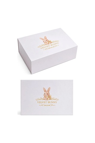 Velvet Bunny Cherry Blossom Dream Elbiseli Beyaz Tavşan Set Çok Renkli