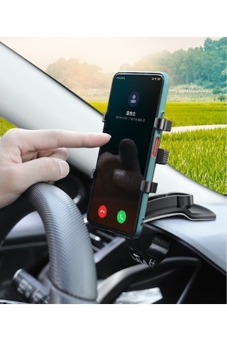 Araba Gösterge Üstüne Takılan 360 Oynar Başlıklı Telefon Tutucu Standart