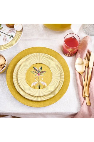 Sarı Porselen Yemek Tabağı 26,5 Cm