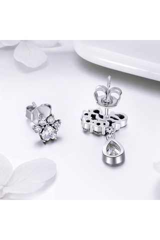 S925 Ayar Gümüş Kedi Retro Küpe Kadın Küpe