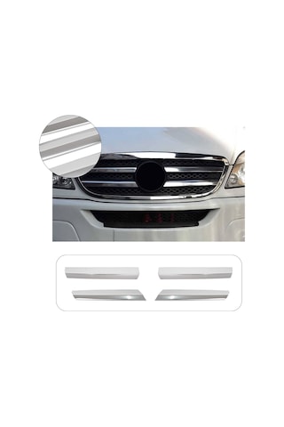 Mercedes Sprinter W906 Uyumlu 2006-2014 Krom Ön Panjur 4 Parça Paslanmaz  Çelik