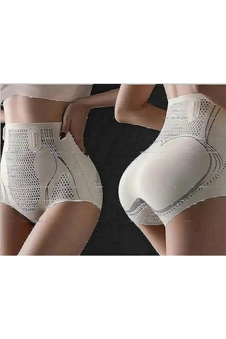 Sauna Suit Kadın İyonizer Dikişsiz Yüksek Bel Korse Külot, V-control Toparlayıcı Kalça Sıkılaştırıcı Külot Korse Ten Rengi