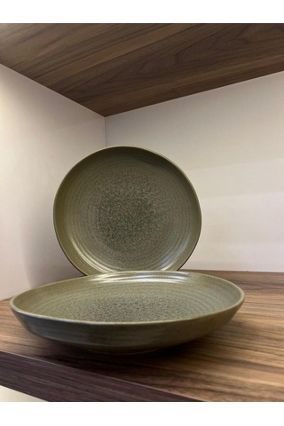 2'li Adelfa Ripple Deep Plate 26 Cm 1000 Cc Ana Yemek / Şef Sunum / Sulu Yemek / Bowl Servis Tabağı Çok renkli
