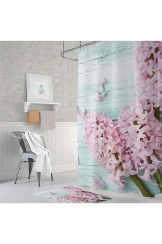 Zethome Tropik Lilac Banyo Duş Perdesi Tek Kanat 1X180X200 Çok Renkli