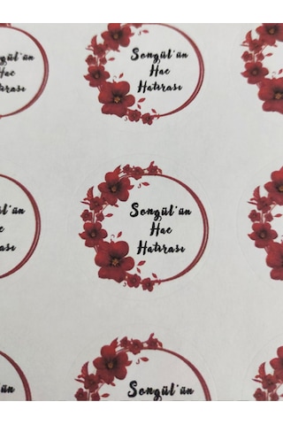 24 Adet 4 Cm Kişiye Özel Hac Hatırası Baskılı Mat Etiket Sticker-1