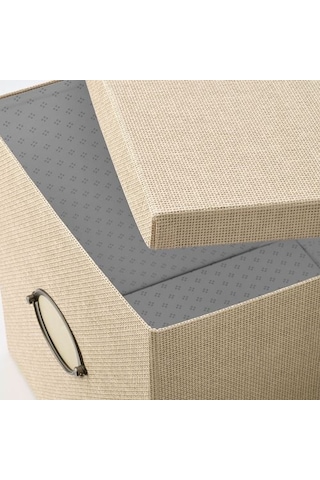 Ikea Kvarnvık Kapaklı Karton Saklama Kutusu 35 X 32 X 32 Cm Bej