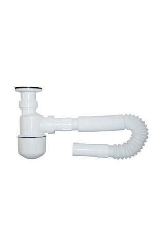 Plastik Taslı Lavabo Eviye Gider Sifonu Körük Çıkışlı