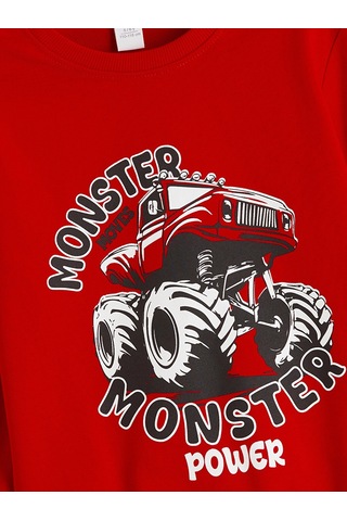 LC Waikiki Lcw Kids Kırmızı Bisiklet Yaka Erkek Çocuk Sweatshirt Brıght Red