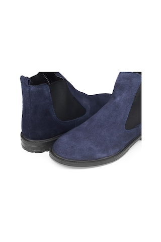 Ducavelli York Hakiki Deri Süet Kaydırmaz Taban Chelsea Günlük Bot Lacivert