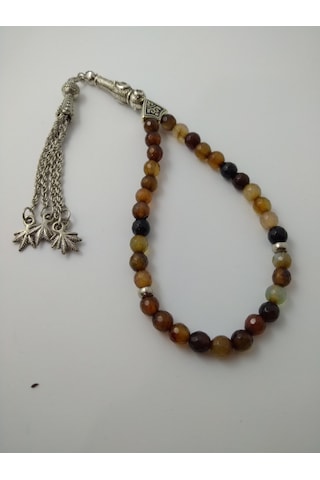 Kahve Akik Taşı Tespih / Doğaltaş Tespih 6 Mm N11.6778