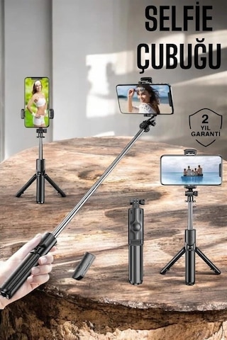 Bfs Kumandalı Tripod Telefon Tutucu Selfie Çubuğu 360 Derece Dönebilen