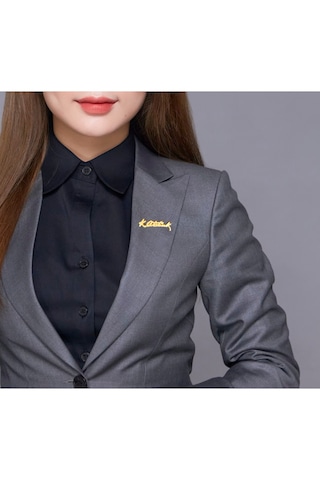 Atatürk İmzalı Yaka Rozeti Gold Altın