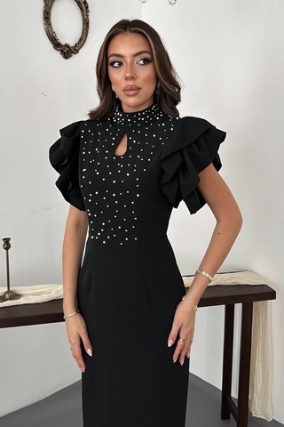 Alemdarshop Siyah Işıltılı Elbise