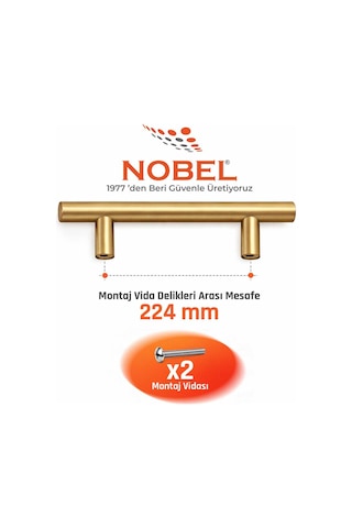 224 Mm Metal Mobilya Kulpu Mutfak Dolap Çekmece Kulpu, Dekoratif Kulp Seti 10 Adet Mat Altın