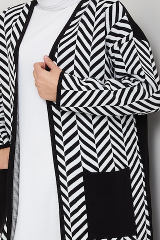 Çizgi Detaylı Triko Hırka 1604 - Siyah Siyah