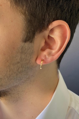 Zümrüt Sarraf 14 Ayar Altın Erkek Halka Küpe