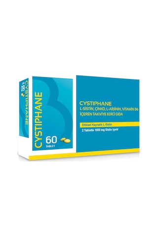 Biorga Cystiphane L-Sistin Çinko L-Arjinin Vitamin B6 içeren Takviye Edici Gıda 60 Tablet