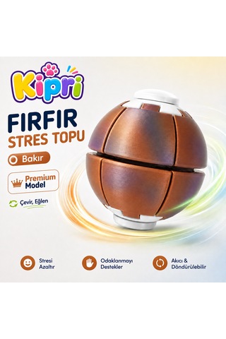 Spinner Ball Rulmanlı Fırfır Stres Topu Bas-çevir 3d Baskı Fidget Oyuncak Bakır