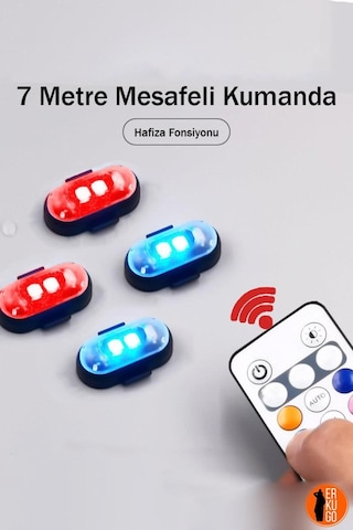 4'lü Uzaktan Kumandalı Şarjlı Mini Led Işık/çakar Led/drone Işığı/anti Çarpışma Uyarı Işığı