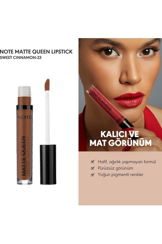 Note Cosmetics Matte Queen Lipstick 23 Sweet Cinnamon Kalıcı Likit Ruj, Kahverengi Sku: Smg8690010444899