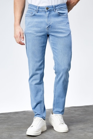 HLT Jeans Erkek Buz Mavi Regular Fit Boru Paça Esnek Likralı Jeans Kot Pantolon Hlthe001981 Buz Mavisi