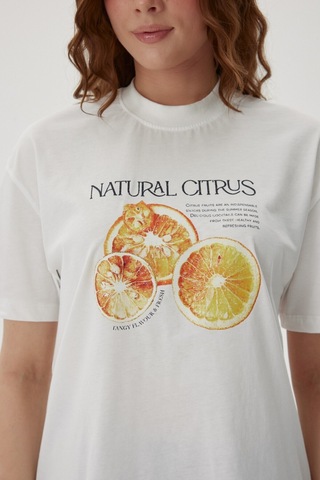 Buly Natural Cıtrus Baskılı T Shırt Ekru
