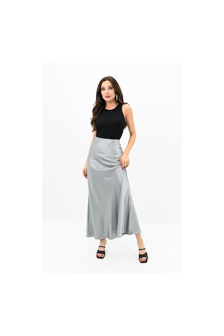 Koza Butik Kadın Dökümlü Saten Etek 6275-24 001