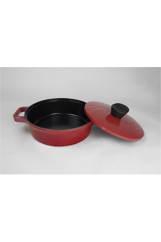 Primanova Bordaın Alüminyum Sığ Tencere 24cm Kırmızı