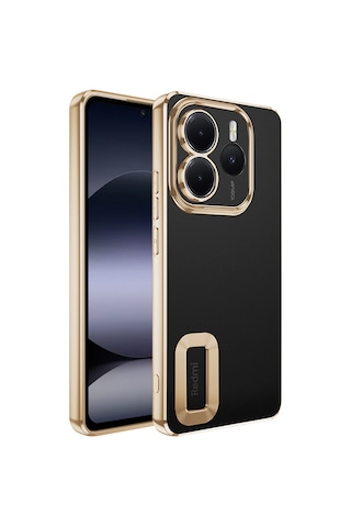 Noktaks - Xiaomi Uyumlu Xiaomi Redmi Note 14 5g - Kılıf Kamera Korumalı Logo Gösteren Koruyucu Omega Kapak - Gold T37165 Gold